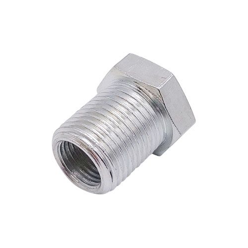 <p>Imperial female  |  7/16-24 UNS port  |  5/8-18 UNF ext thread</p>
