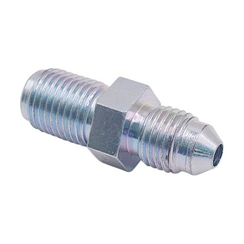 <p>Male-male adapter  |  7/16-20 UNF stud (-04 JIC)  |  M12 x 1.25 stud</p>