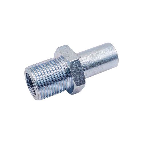 <p>Imperial female  |  1/2-20 UNF port  |  11/16-18 UNF ext thread  | 7/8 hex</p>