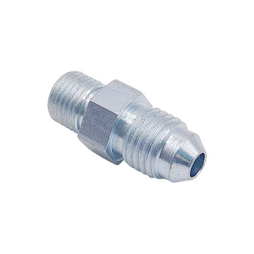 <p>Male-male adapter  |  7/16-20 UNF stud (-04 JIC)  |  M10 x 1 stud</p>