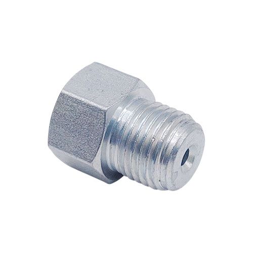 <p>Male-female adapter  | 7/16-24 UNS port  |  9/16-18 UNF stud</p>