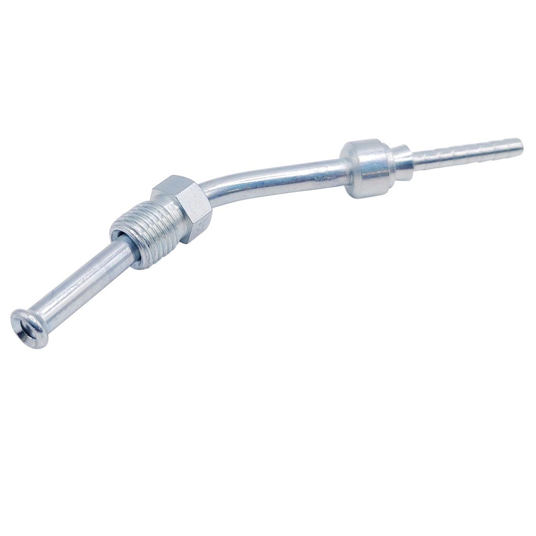 <p>Male swivel  |  3/8-24 UNF  | 45 deg double flare  |  35 deg bend</p>
