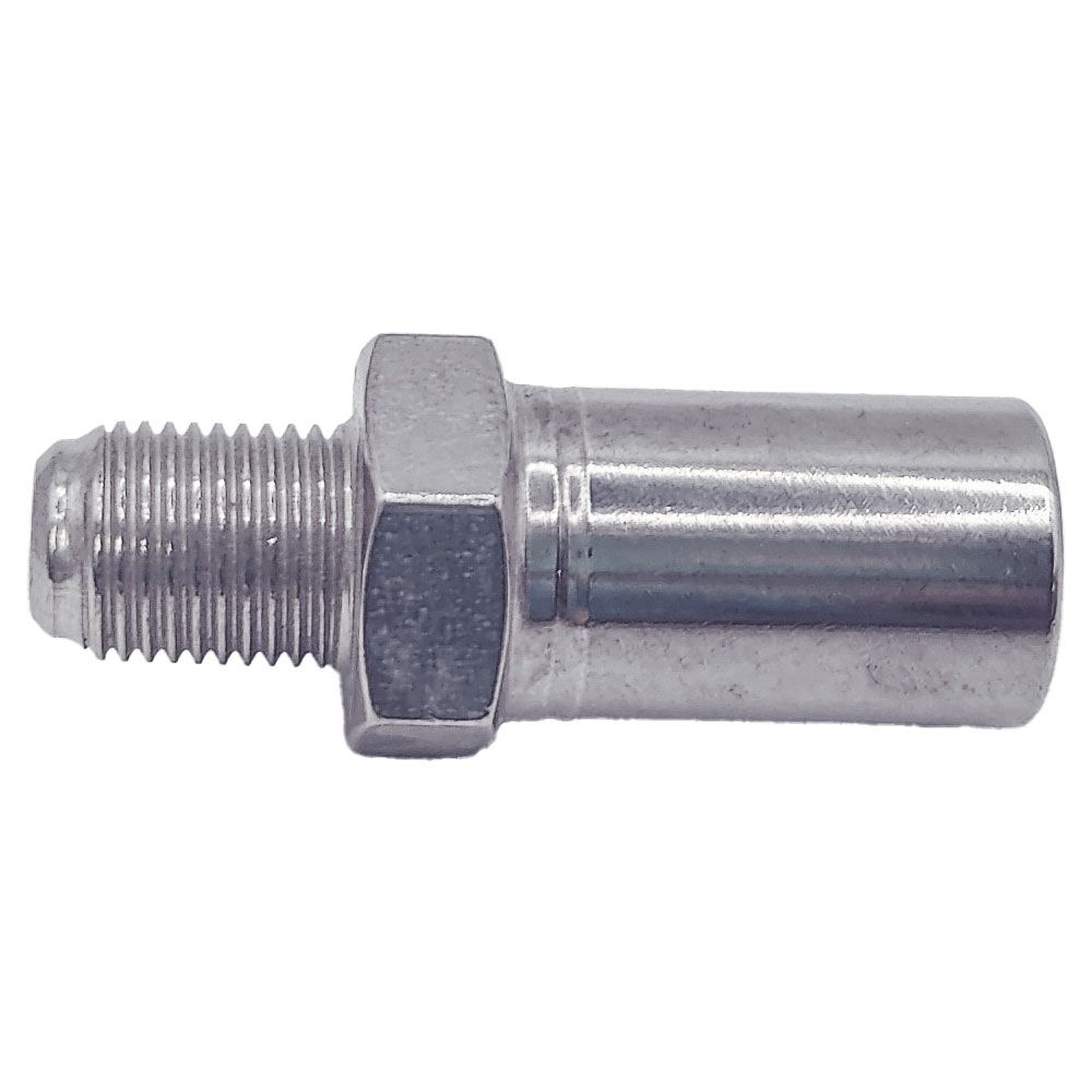 <p>Metric male  |  M10 x 1  | 16mm hex  |  stainless</p>