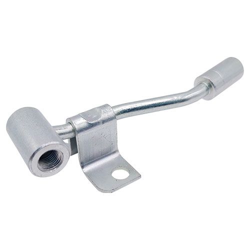 <p>Metric female  |  M10 x 1  | 8.4mm mount holes (2)</p>