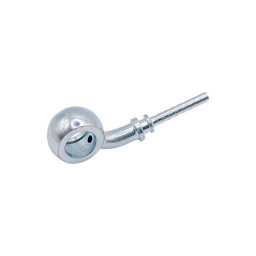 <p>Low profile banjo  |  10mm hole  |  10mm thick  |  45 deg side bend</p>
